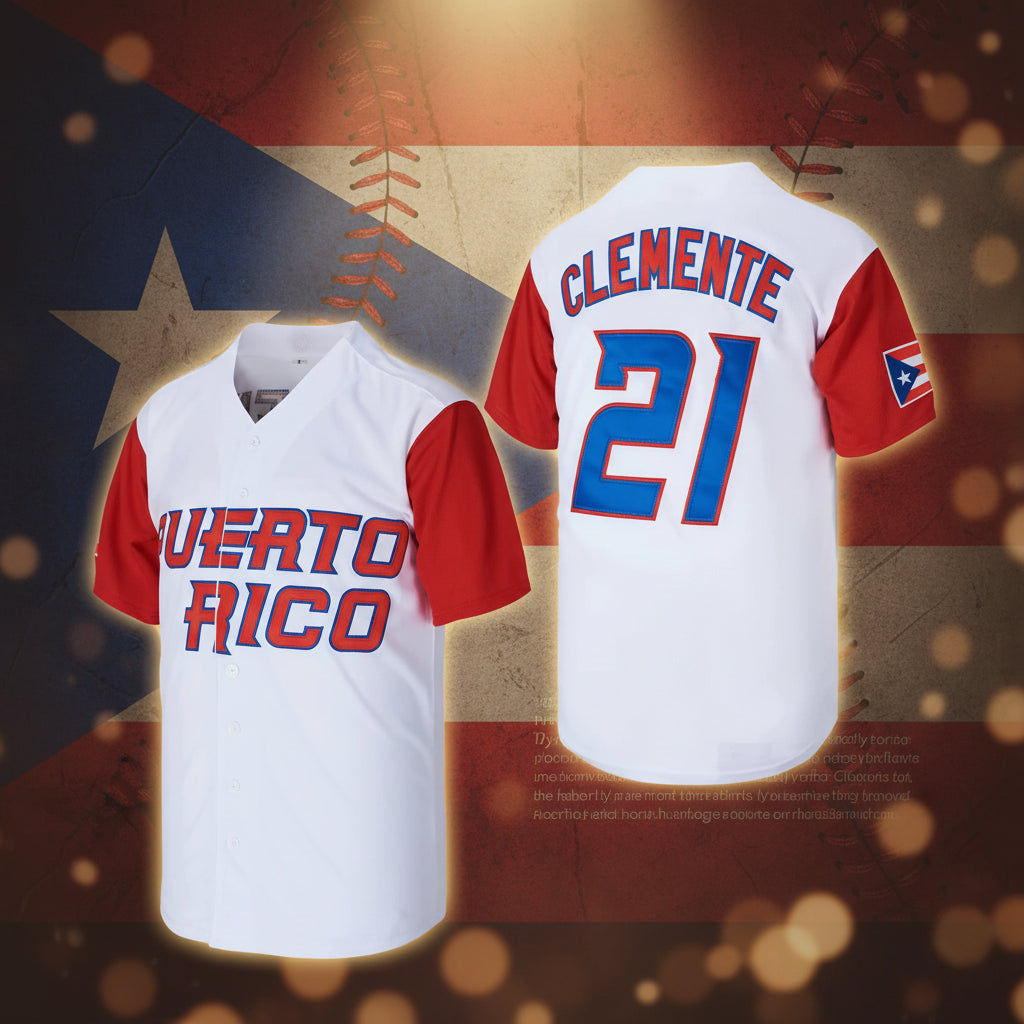 Camiseta #21 Roberto Clemente PR – Leyenda Boricua | Edición Premium