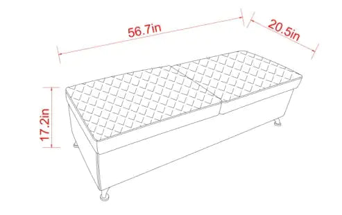 Banco de Cama 56.7 con Almacenamiento en Cuero Negro
