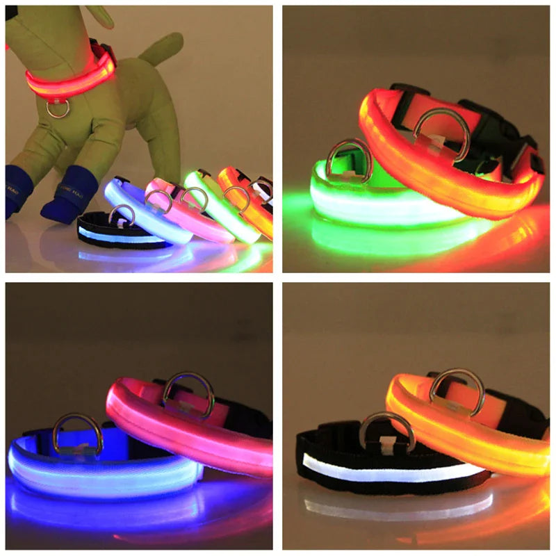 Collar Ajustable LED para Perros con Luz Intermitente y Brillante para la Seguridad de Mascotas, Impermeable