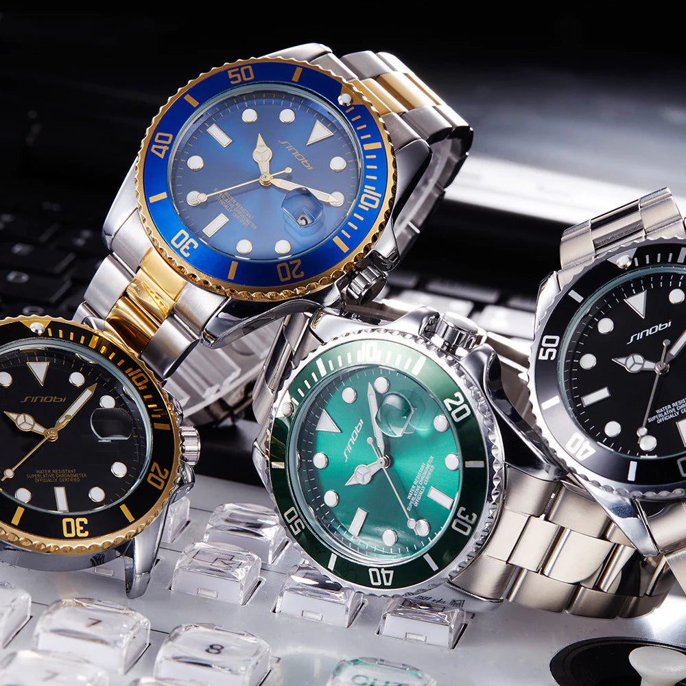 Reloj de Cuarzo Luminoso e Impermeable para Hombre con Correa de Acero Inoxidable