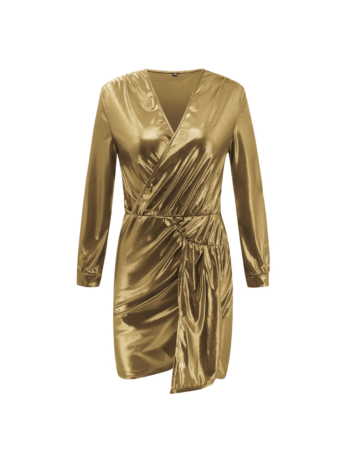 Chic V-Neck Long Sleeve Mini Dress