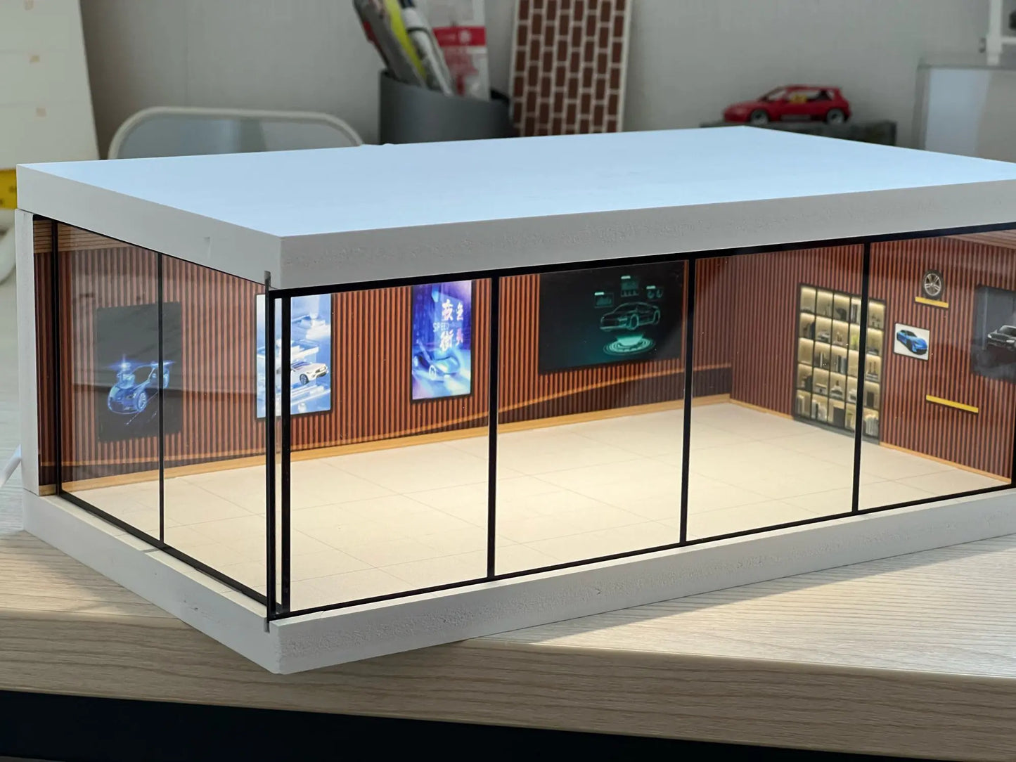 Vitrina Premium LED para Modelos a Escala 1:32 / 1:64 – Display Box de Exhibición Automotriz