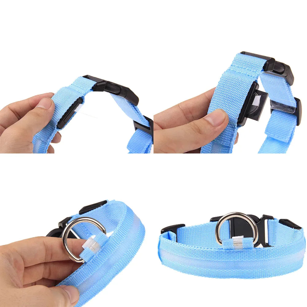 Collar Ajustable LED para Perros con Luz Intermitente y Brillante para la Seguridad de Mascotas, Impermeable