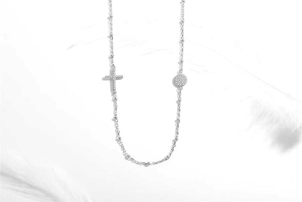 Collar de Cruz Ojo del Diablo en Plata de Ley 925 para Mujeres