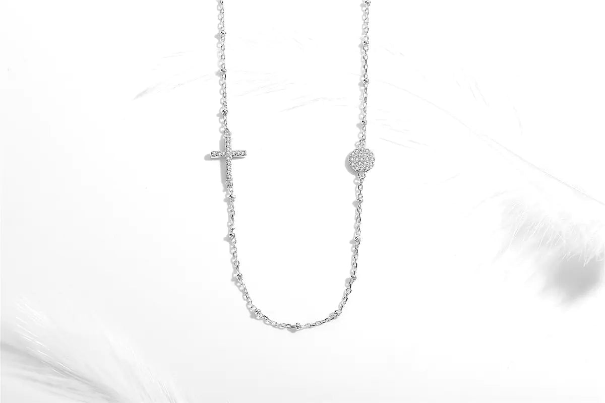 Collar de Cruz Ojo del Diablo en Plata de Ley 925 para Mujeres