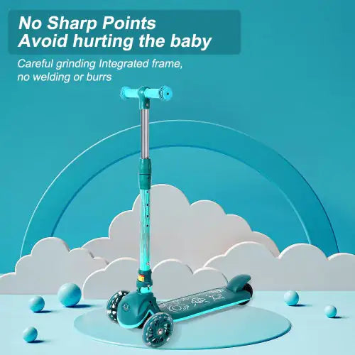 Patinete Infantil, Ruedas con Frenos, Manillar Ajustable en Altura, Ligero, para Niños de 3 a 10 Años