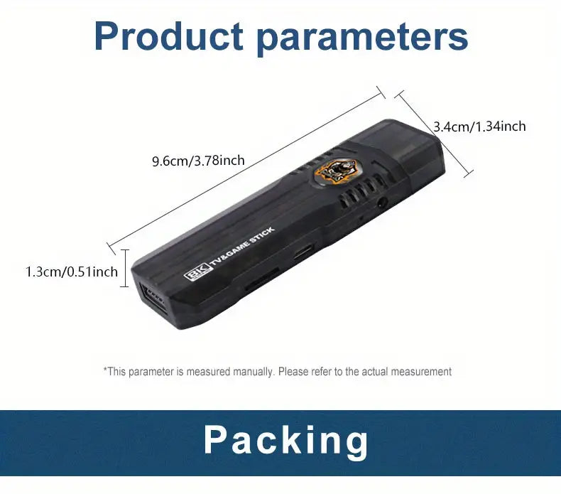 8K HD TV Stick with Wireless Retro Game Console